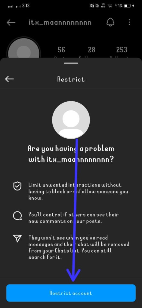 How to restrict someone on instagram?