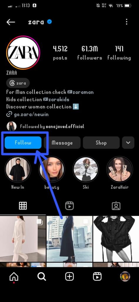 How to follow someone on instagram?